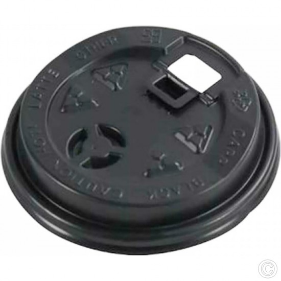 Reclosable Lid Sze 12/16oz Black (Pack of 25) for Paper Coffee Cups and Containers image