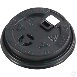 Reclosable Lid Sze 8/10oz Black (Pack of 100) for Paper Coffee Cups and Containers
