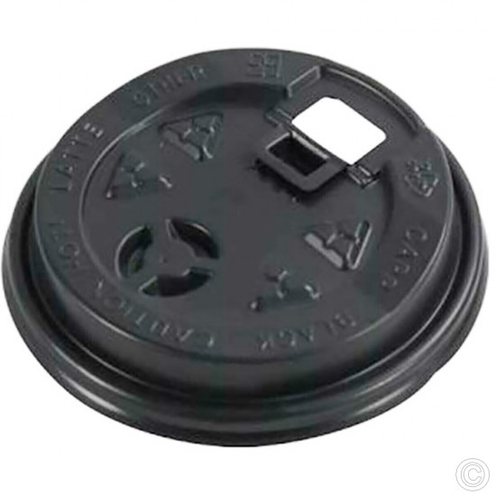 Reclosable Lid Sze 8/10oz Black (Pack of 150) for Paper Coffee Cups and Containers Paper Disposable image