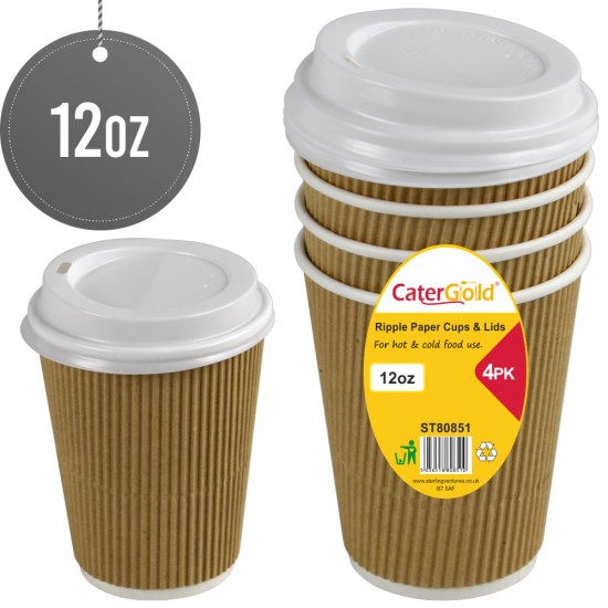 Ripple Cup with Lid 12oz 4pk image