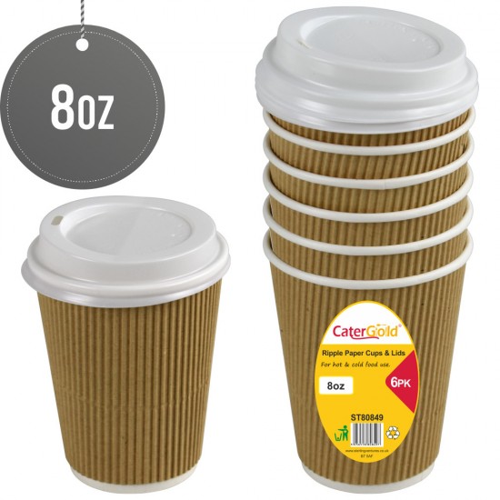 Ripple Cup with Lid 8oz 6pk image
