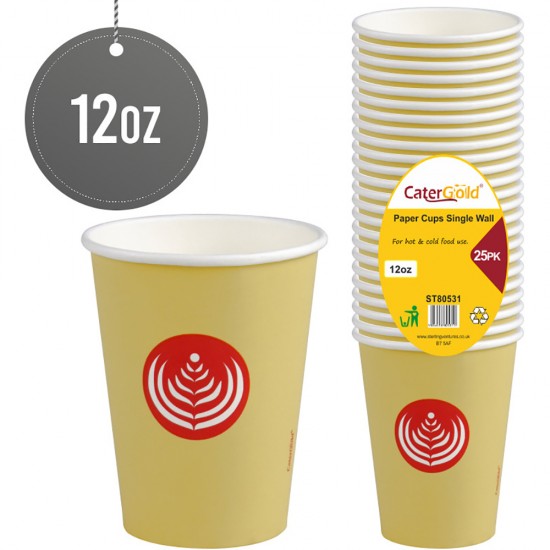 Single Walled Paper Cups 12oz 25pk image