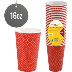 Single Walled Paper Cups 16oz 25pk