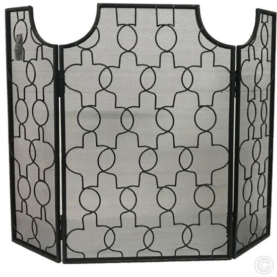 Fire Screen Guard With 3 Folding Panels for Fireplace Fire Screens image