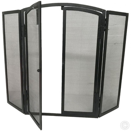 Freestanding Fire Screen Guard With Double Opening Door for Fireplace Fire Screens image