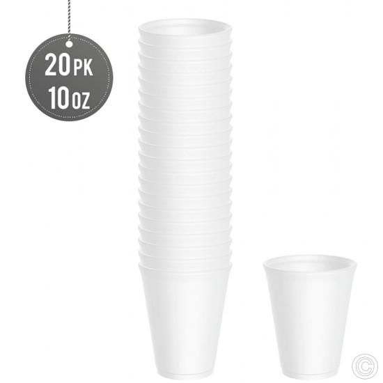 Disposable Foam Cups 10oz 20pack (no lids) image