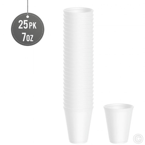 Showing image for Disposable Foam Cups 7oz 25pack (no lids) Disposable Foam Cups 7oz 25pack (no lids) image