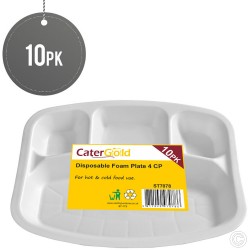 Foam Plate 4 Compartments 10pack