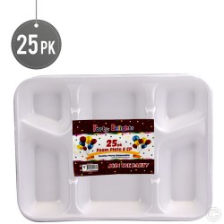 Foam Plate 6 Compartments 25pack