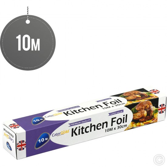 Kitchen Aluminium Tin Foil 10M x 30CM Cater Gold Food Wrap Disposables For Restaurant & Catering Foil Products, Aluminium Foil image