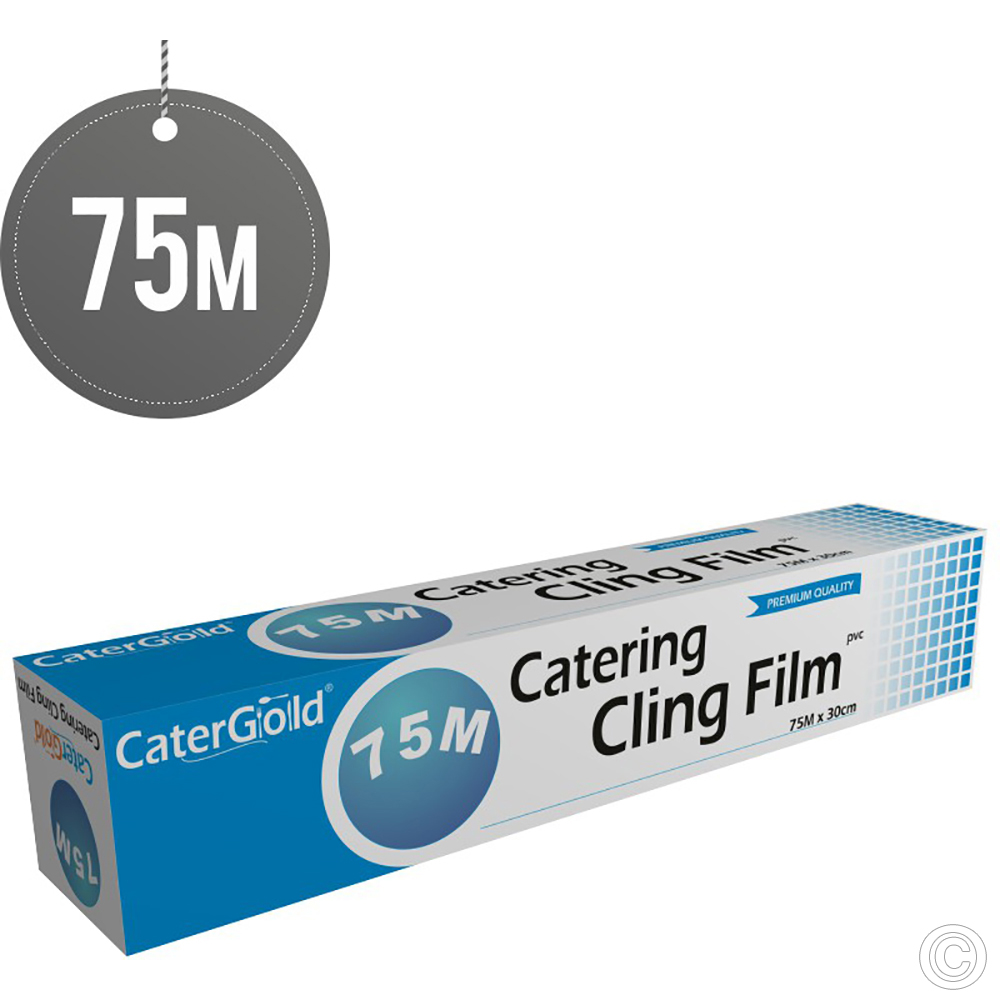 3 X Catering Cling Film 75M x 30CM Cater Gold Kitchen Food Wrap