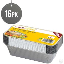 80 X Aluminium Foil Container 6A Takeaway Disposable with Lid 23oz for Food Storage (5 X 16pk)