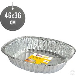 10 X Large Oval Disposable Aluminium Foil Trays Size 46x36cm Containers for Baking Roasting Broiling Cooking Food Storage