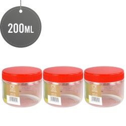 Plastic Food Storage Jars Canisters Containers 200ML 3pack