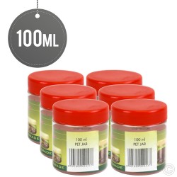 Plastic Food Storage Jars Canisters 100ML 6pack