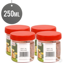 Plastic Food Storage Jars Canisters Containers 250ml 3pack