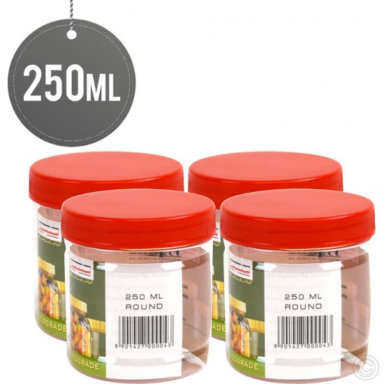 Plastic Food Storage Jars Canisters Containers 250ml 3pack Food Storage image