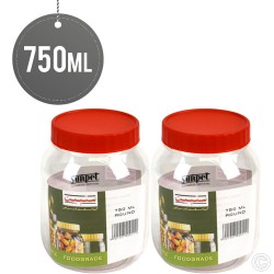 Plastic Food Storage Jars Canisters Containers 750ml 2pack