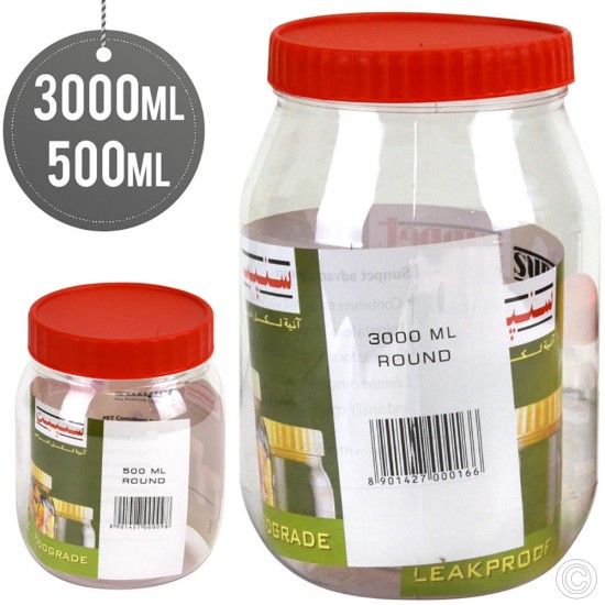 Plastic Food Storage Jars Containers 3L (3L+0.5L) Food Storage image