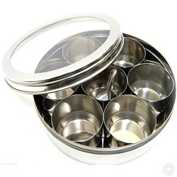 Stainless Steel Masala Dabba Spice Box 23cm