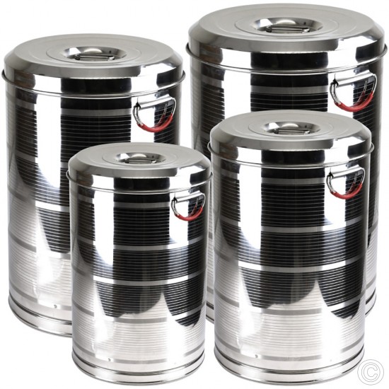 Stainless Steel Storage Drum Cannisters (26/28/30/32cm 4pc) image