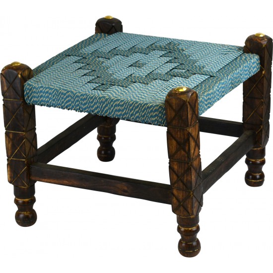 Solid Wood Jute Stool Large (47 x 47 x 39cm) image