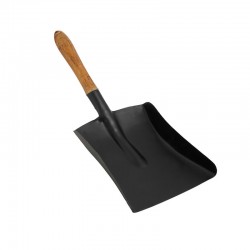 Galvanised Coal Shovel Black Wooden Handle