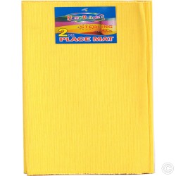 Thick Cotton Washable Placemats 2PK 35 x 49cm Yellow