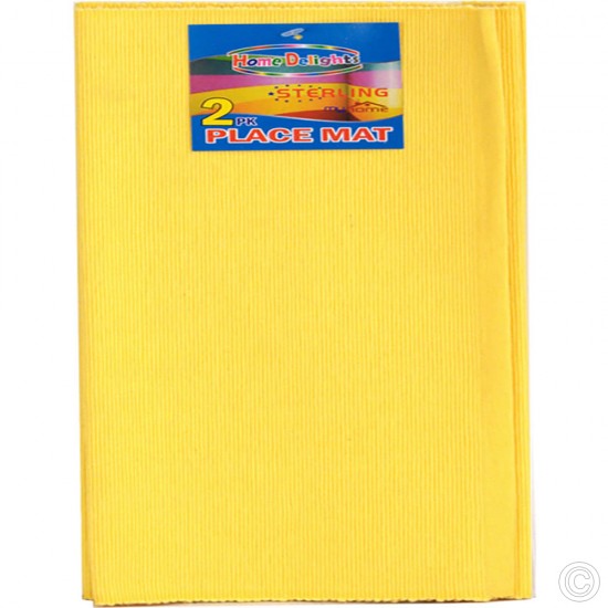 Thick Cotton Washable Placemats 2PK 35 x 49cm Yellow image