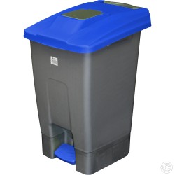 100L Wheelie Bin Blue Lid Large Waste Rubbish Recycling Pedal Bin with Colour Lid Blue