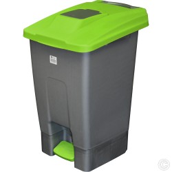 Wheelie Bin 100L Green Lid Large Waste Rubbish Recycling Pedal Bin with Colour Lid Green