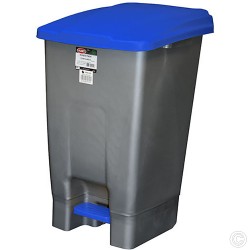 Wheelie Bin 70Litres Blue Lid Large Waste Rubbish Recycling Pedal Bin with Colour Lid Blue