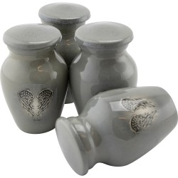4 x Small Cremation Memorial Keepsake Urns with Screw Lid Design Heavenly Angel - Small Urns for Ashes