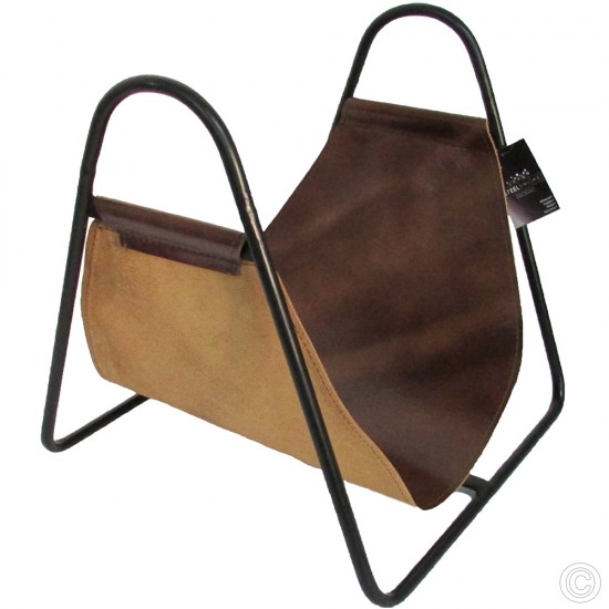 Luxury Leather Log Holder / Log Basket Rack for Fireplace image