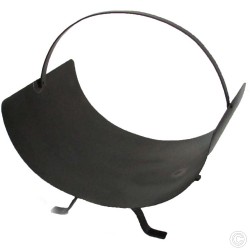 Heavy Duty Black Metal Fireplace Curved Log Holder Cradle