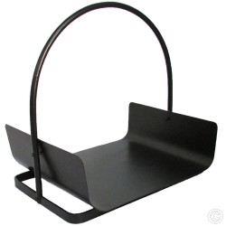Heavy Duty Black Metal Fireplace Log Holder Basket Cradle