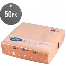 Soft  Paper Napkins Coloured Serviettes Tissues 2 Ply 50 Sheets (33 x 33cm, Salmon)