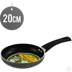 Ashley Non Stick Frying Pan 20cm 3MM Aluminium Long Handle Black