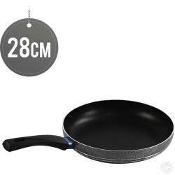 Ashley Non-Stick Frying Pan 28CM 3MM Marble Coated Long Handle Black