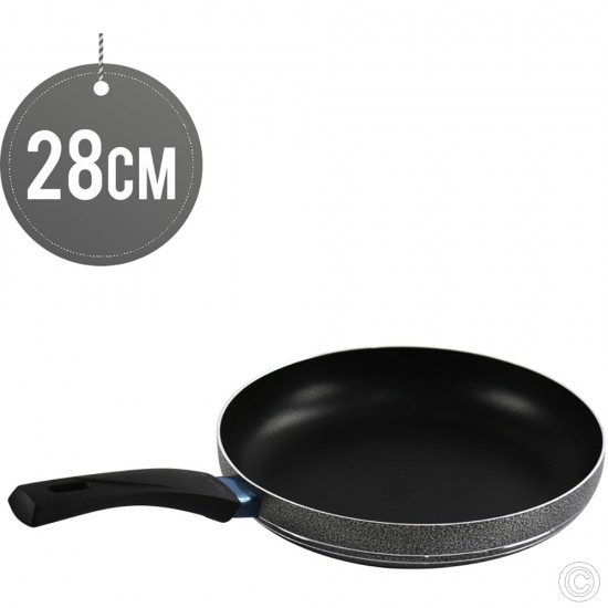 Ashley Non-Stick Frying Pan 28CM 3MM Marble Coated Long Handle Black image