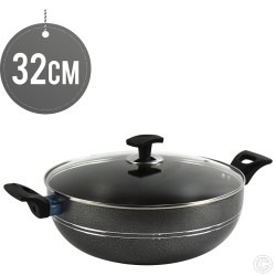 Ashley Non-Stick Wok 32CM With Glass Lid