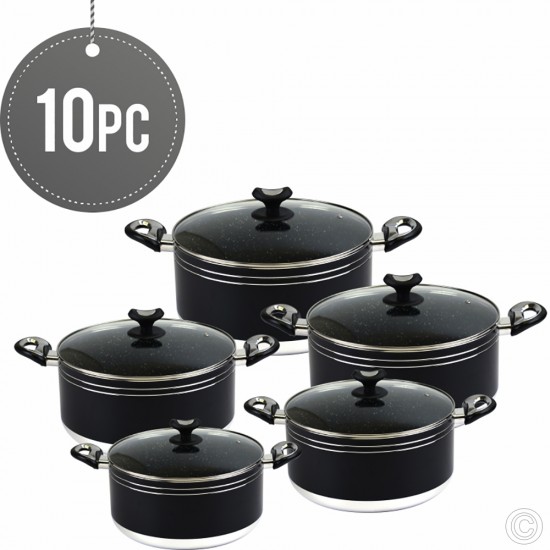 Non-Stick Casserole Set With Glass Lid 10pieces 20-22-24-26-28cm Non Stick Cookware image