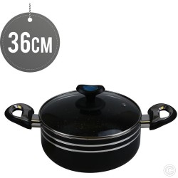 Non Stick Casserole With Tempered Glass Lid 36cm