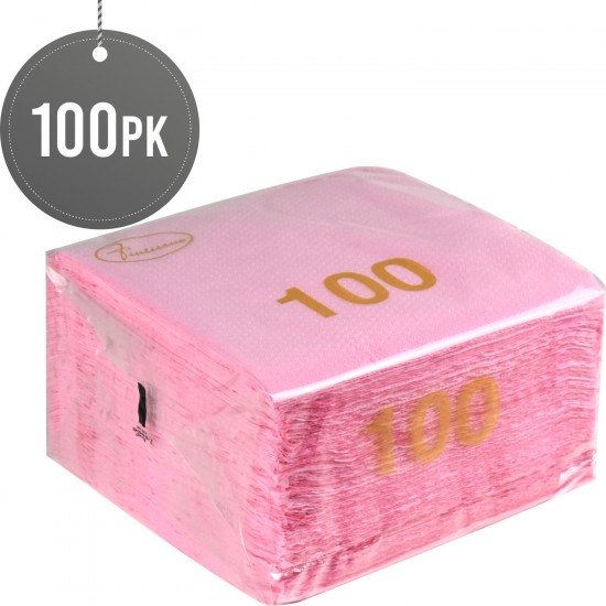 100 Soft Napkins 30 x 30cm Serviettes Tissue 1 Ply (Pink) Paper Disposable image