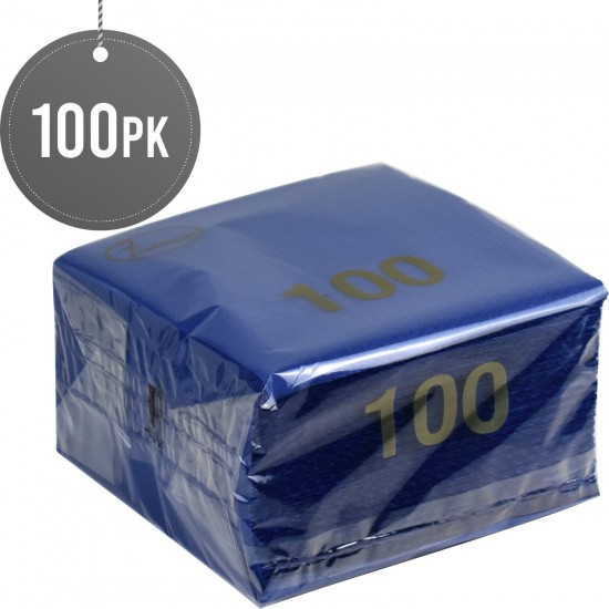 100 Soft Napkins 30 x 30cm Serviettes Tissue 1 Ply (Navy) Paper Disposable image