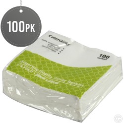 CaterGold Serviettes Napkins 1ply White  100pk