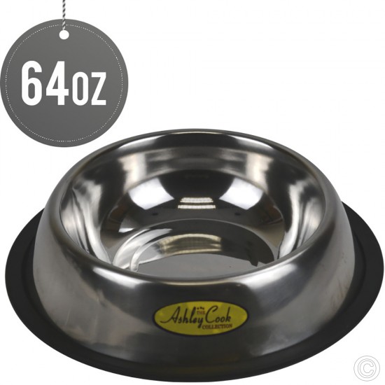 Stainless Steel Dog Bowl 64oz image