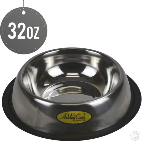 Stainless Steel Pet Dog Bowl 32 Oz Pets image