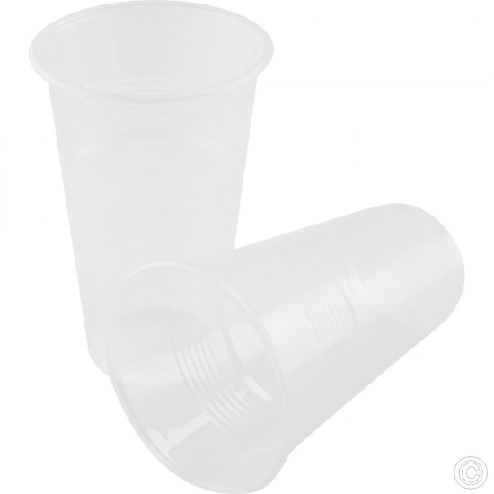 15 X Disposable Cups Clear Plastic Cups 1 Pint for Water Coolers Vending Disposables Cups Sealed image