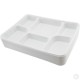 6-Compartment Dinner Plates Plastic Trays Disposable 25 Pack White School Lunch Tray Heavy Duty image